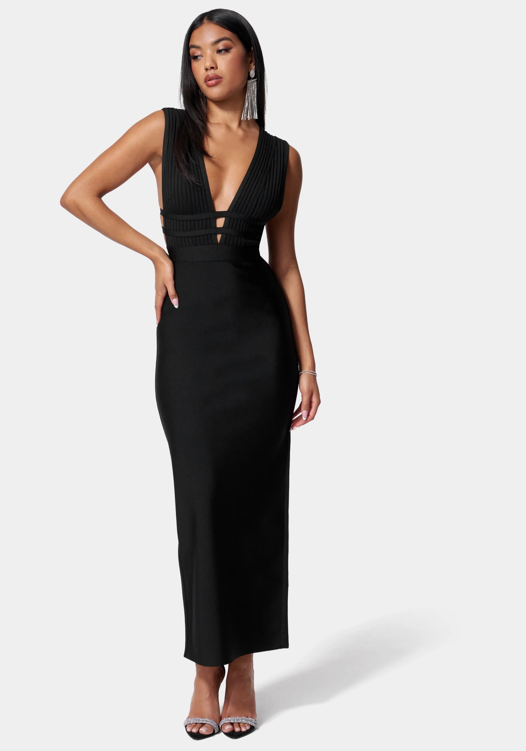 6408-luxe-bandage-plunge-neck-gown-1.webp Luxe Bandage Plunge Neck Gown