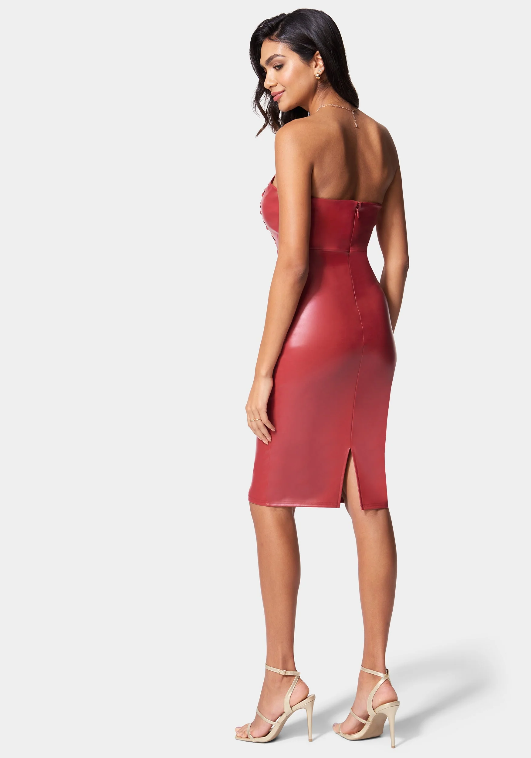 6794-vegan-leather-strapless-corset-midi-dress-3.webp Vegan Leather Strapless Corset Midi Dress