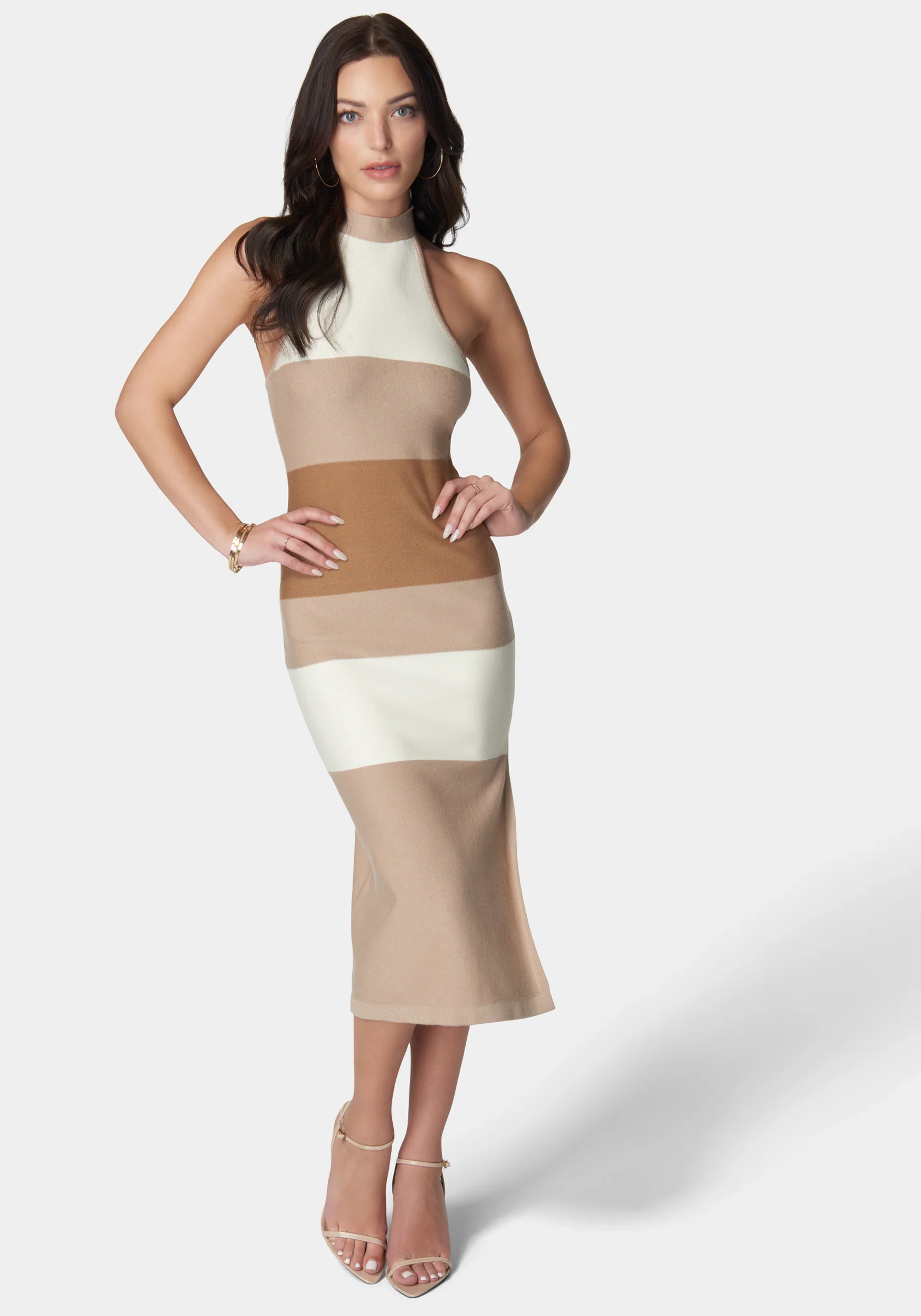 6973-halter-neck-rib-midi-dress-1.webp Halter Neck Rib Midi Dress
