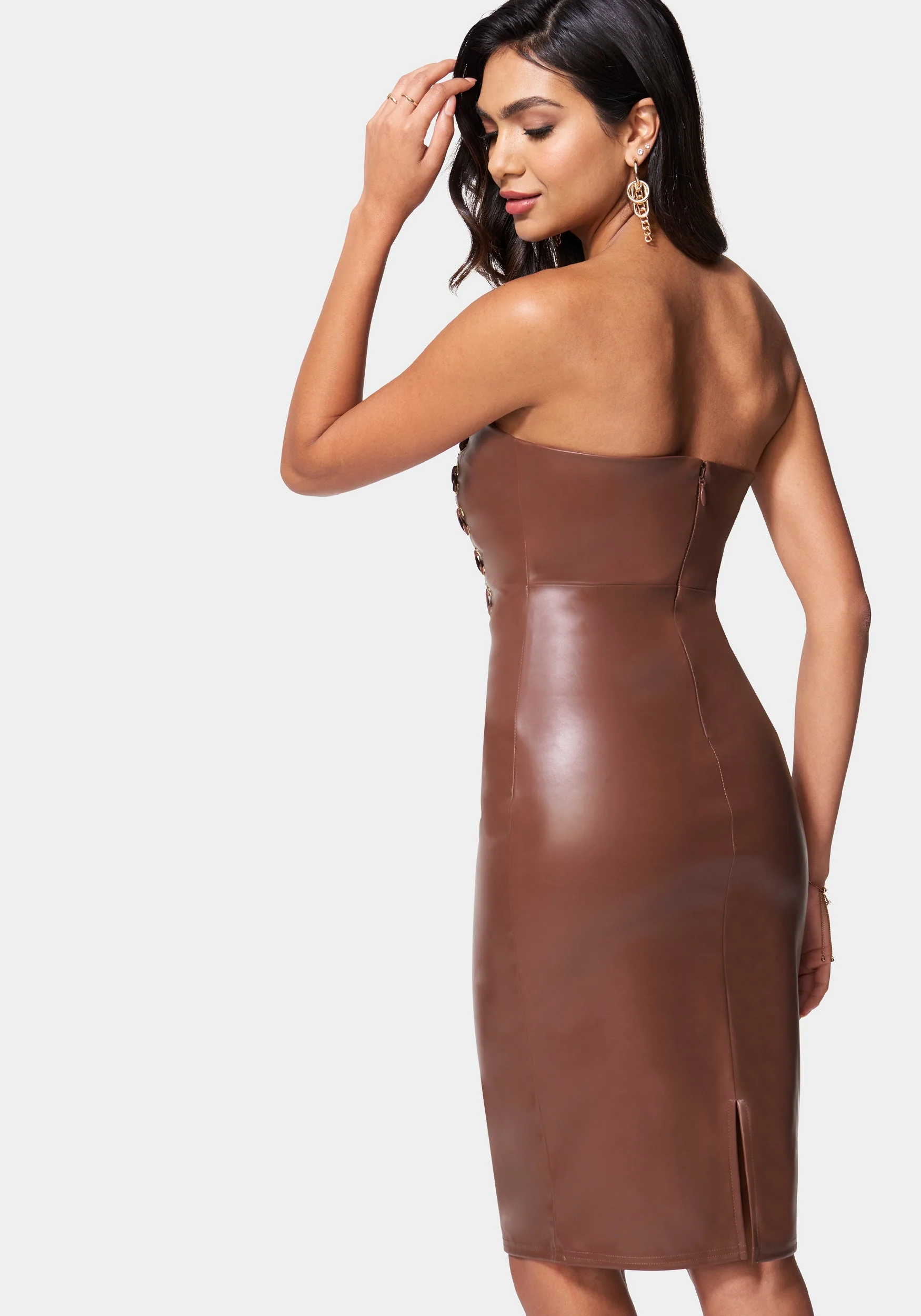 7257-vegan-leather-strapless-corset-midi-dress-3.webp Vegan Leather Strapless Corset Midi Dress