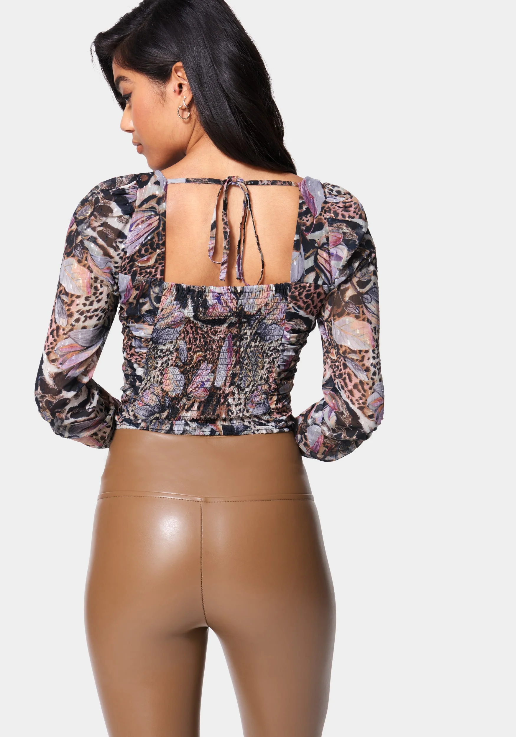 7370-puff-sleeve-ruched-woven-top-2.webp Puff Sleeve Ruched Woven Top