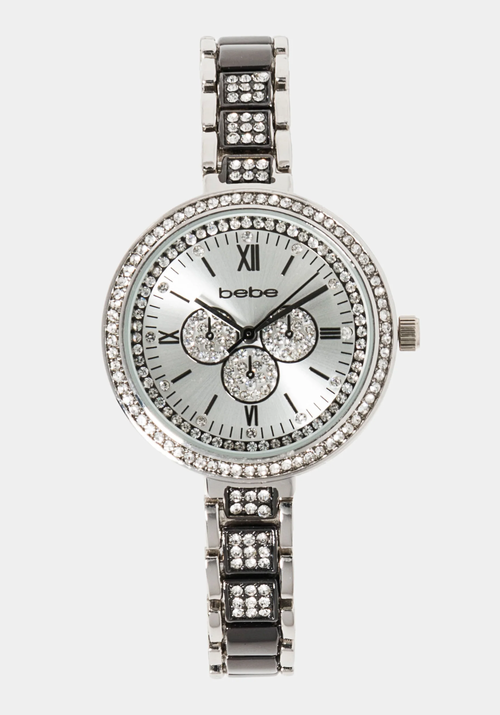 7597-silver-two-tone-pave-roman-numeral-watch-2.webp Silver Two Tone Pave Roman Numeral Watch