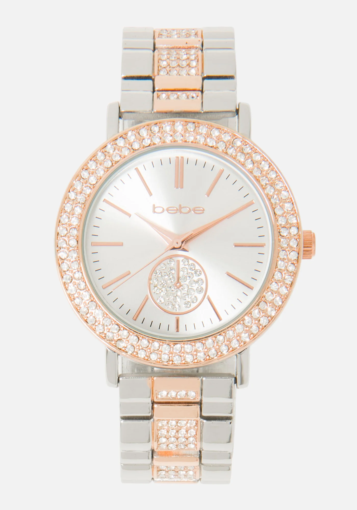 7722-two-tone-crystal-bezel-pave-center-watch-1.webp Two Tone Crystal Bezel & Pave Center Watch