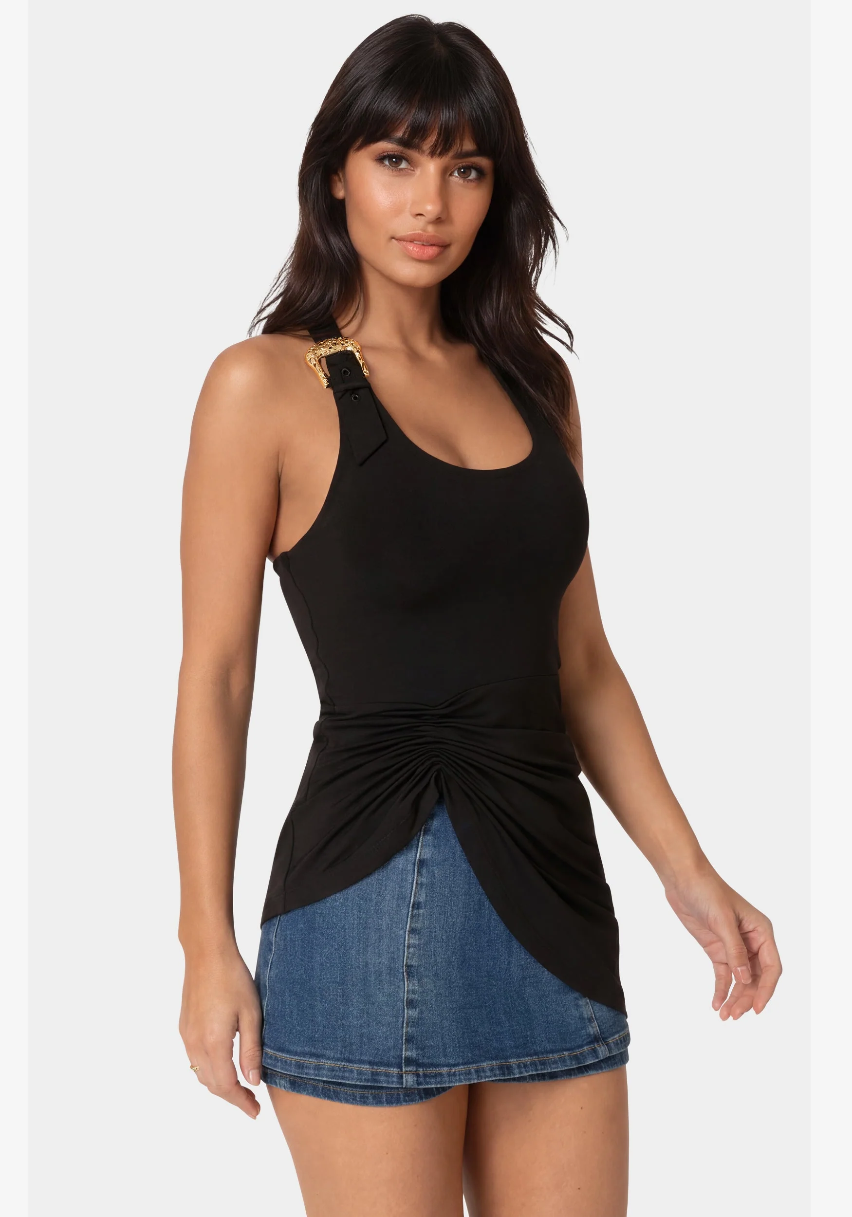 776-gathered-tunic-halter-neck-knit-top-1.webp Gathered Tunic Halter Neck Knit Top