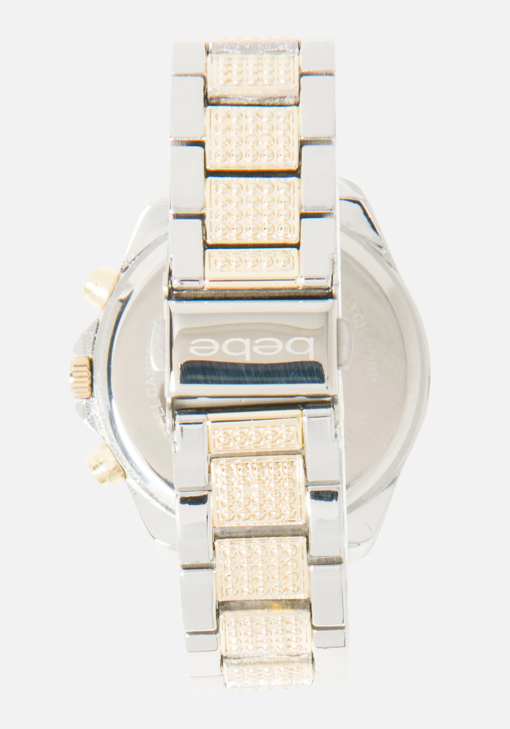 Two Tone Crystal Link Bracelet Watch