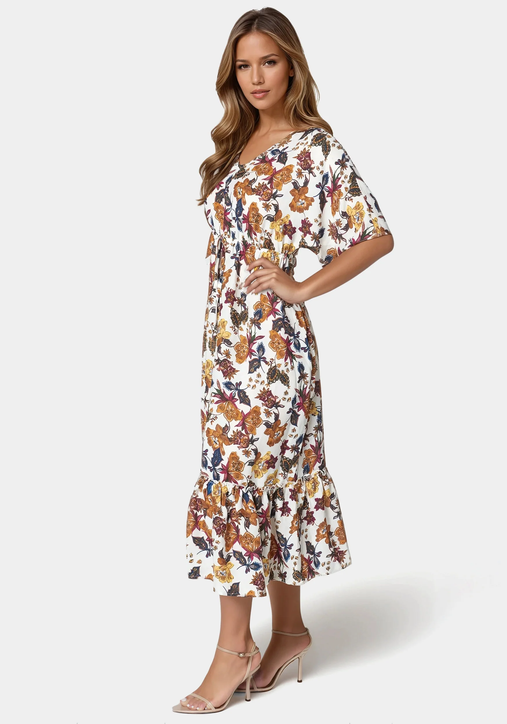 Printed Kimono Dress