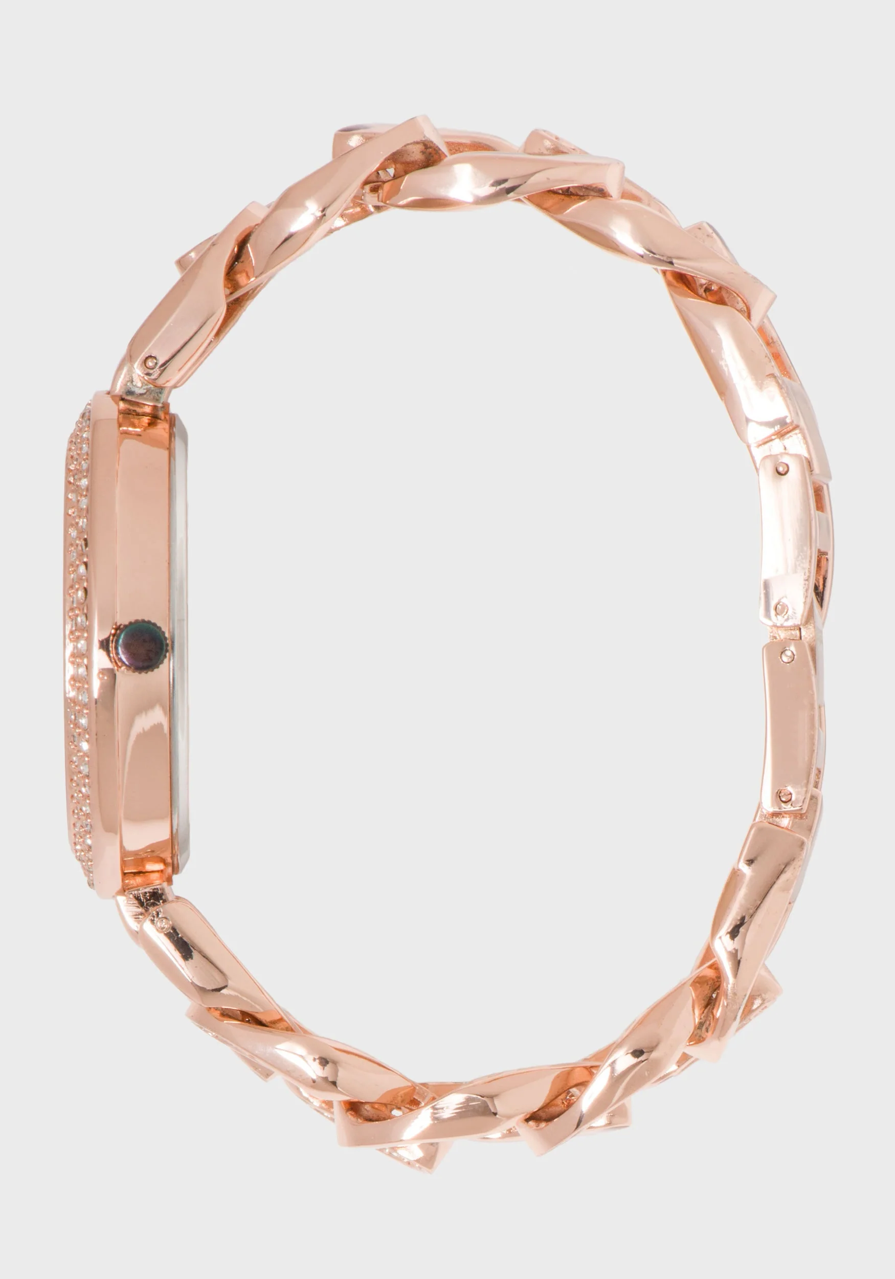 Rose Gold Crystal Logo Watch Set