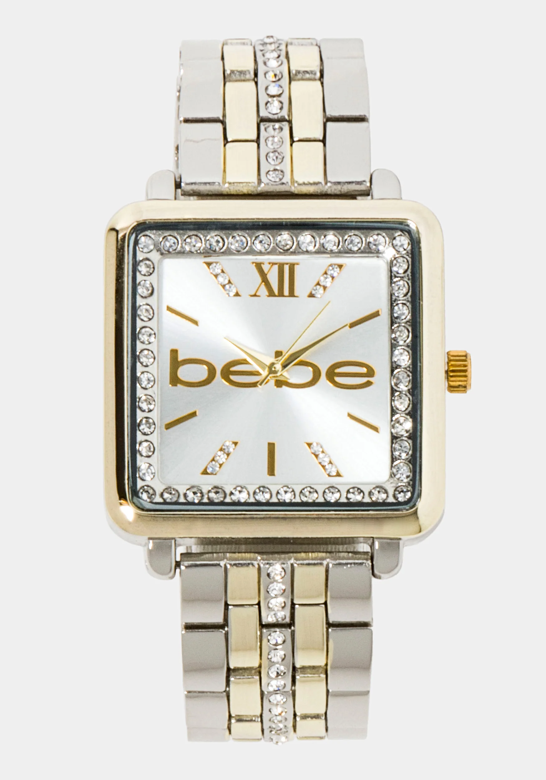 7931-two-tone-crystal-bezel-square-watch-1.webp Two Tone Crystal Bezel Square Watch