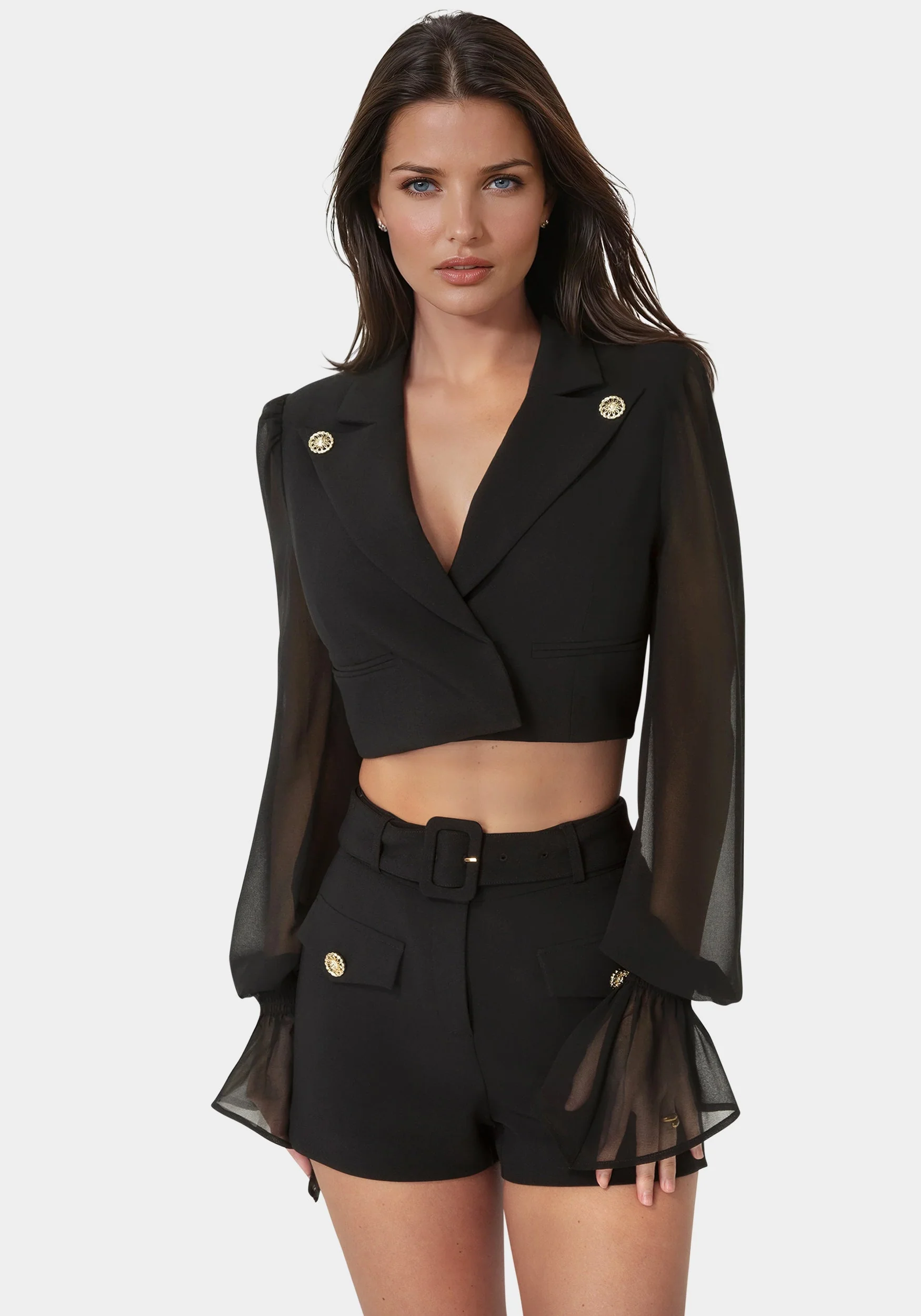 794-tailored-sheer-sleeves-cropped-blazer-3.webp Tailored Sheer Sleeves Cropped Blazer