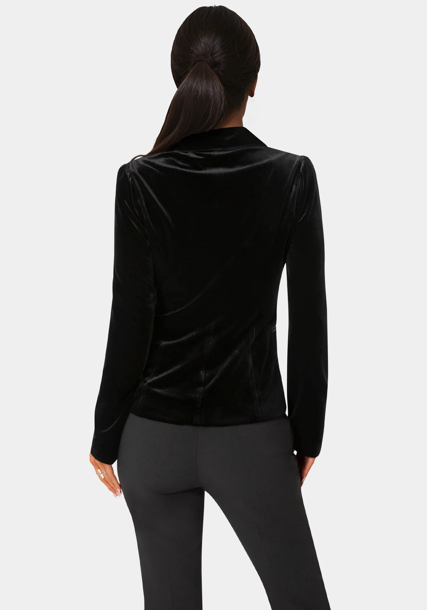 Corset Illusion Velour & Organza Tailored Blazer