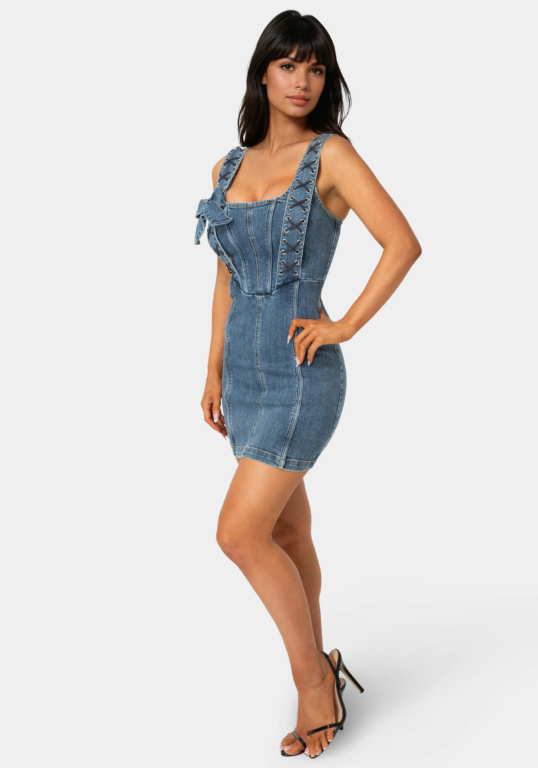 8212-bow-fitted-eyelet-denim-dress-2.webp Bow Fitted Eyelet Denim Dress