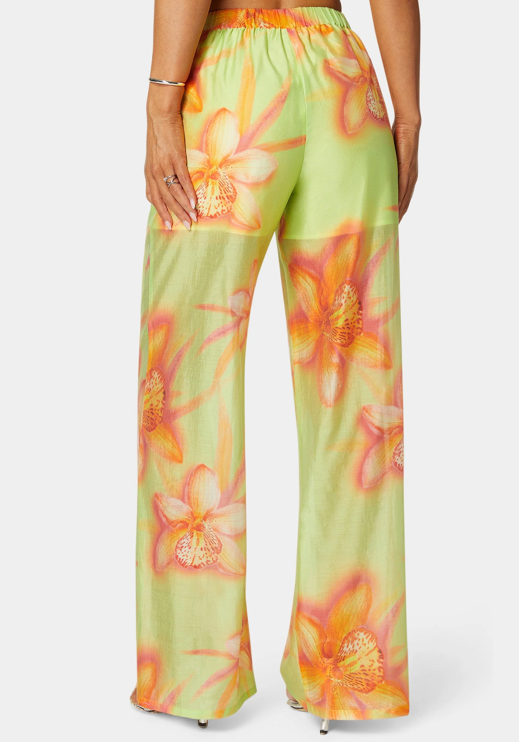 High Waist Palazzo Leg Pull On Pant