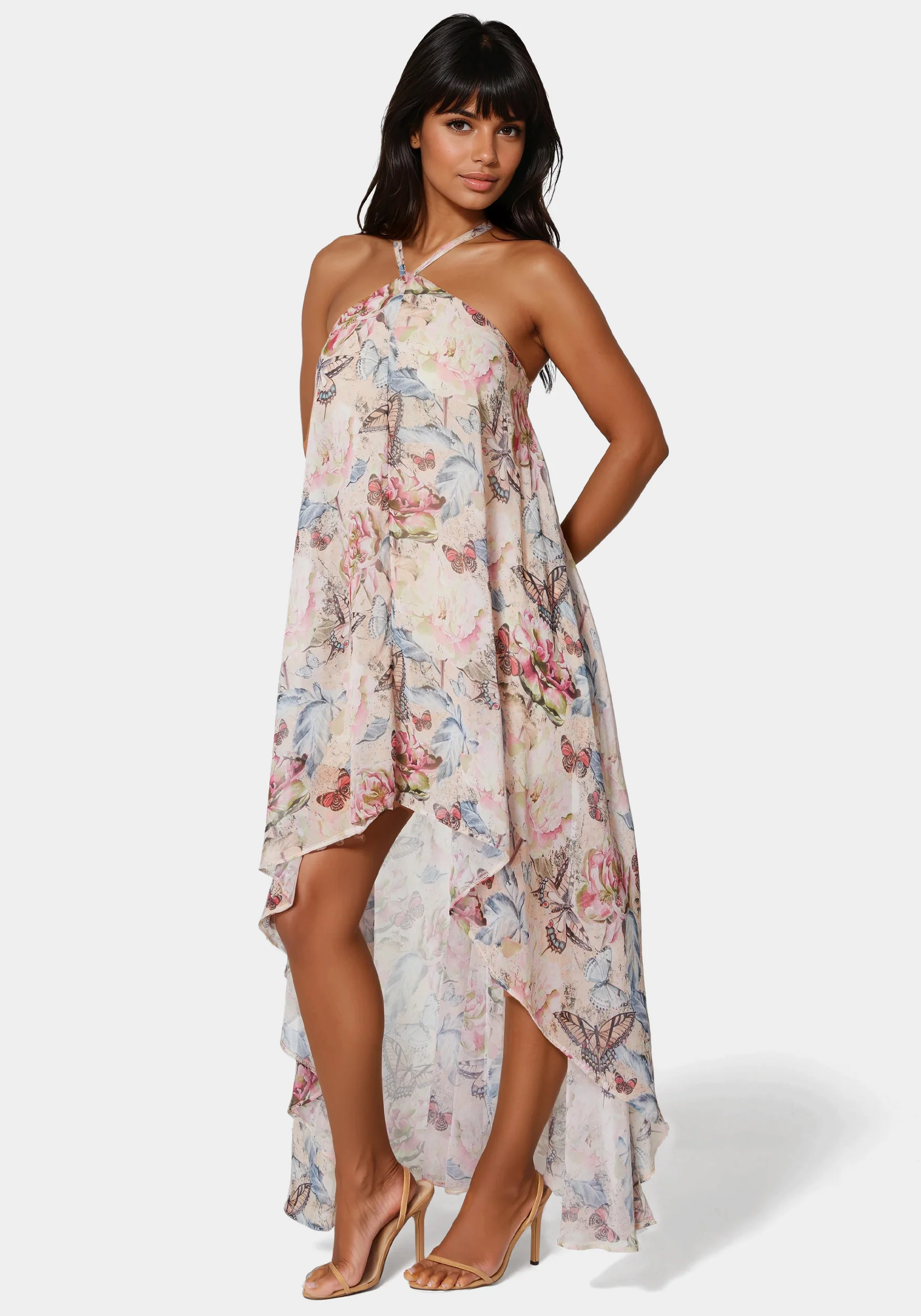 High Low Chiffon Maxi Dress