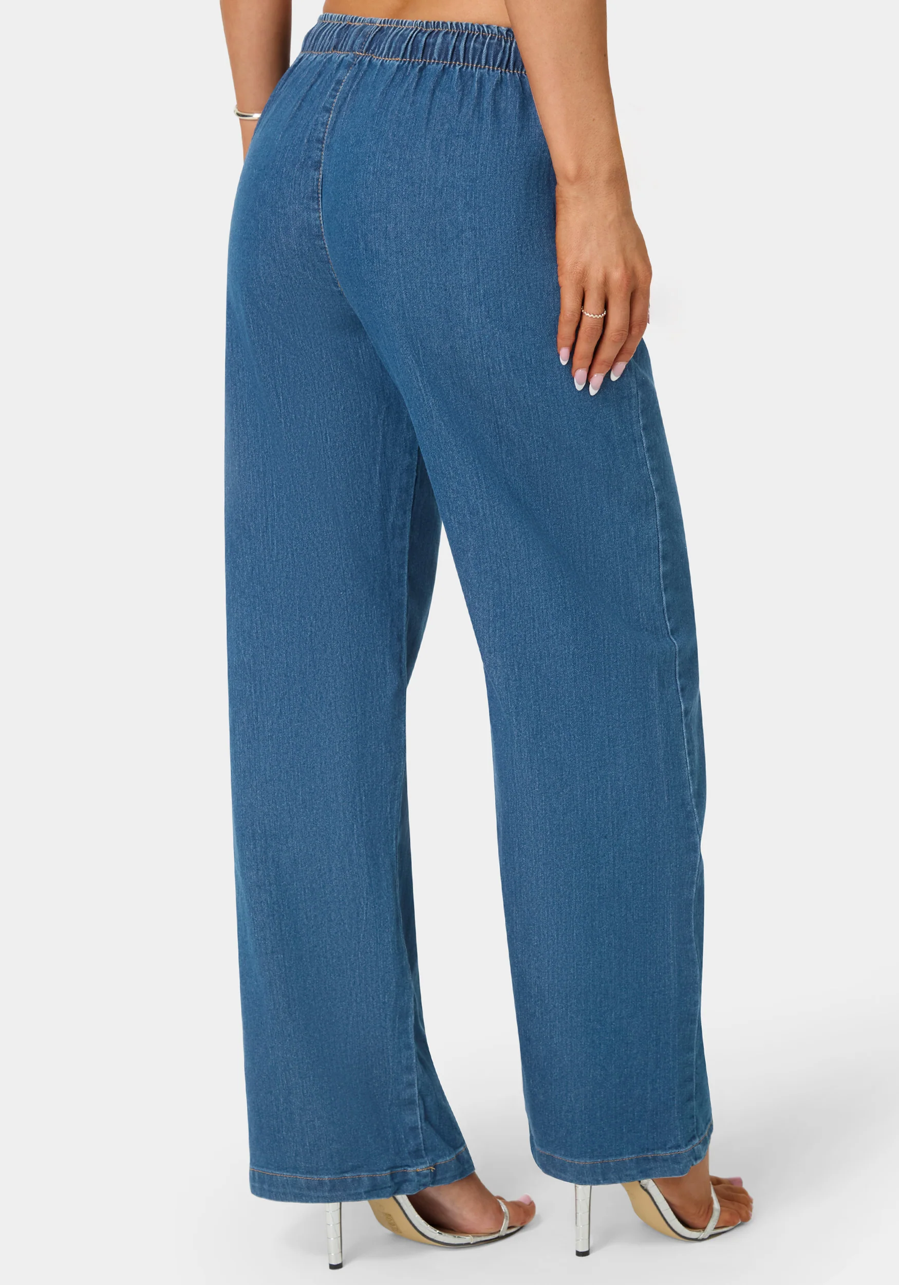 Open Leg Chambray Pant