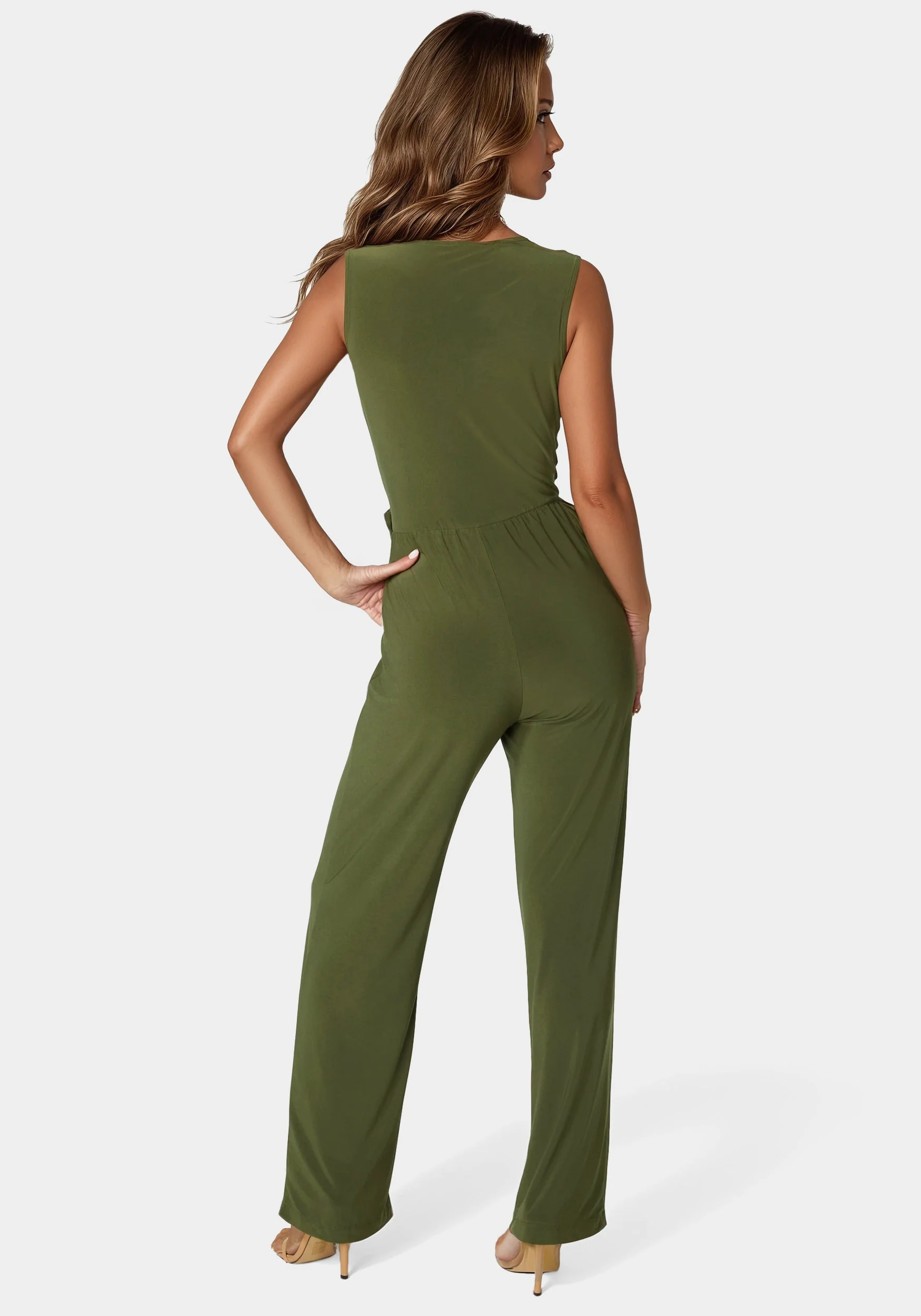 Jersey Wrap Tie Jumpsuit