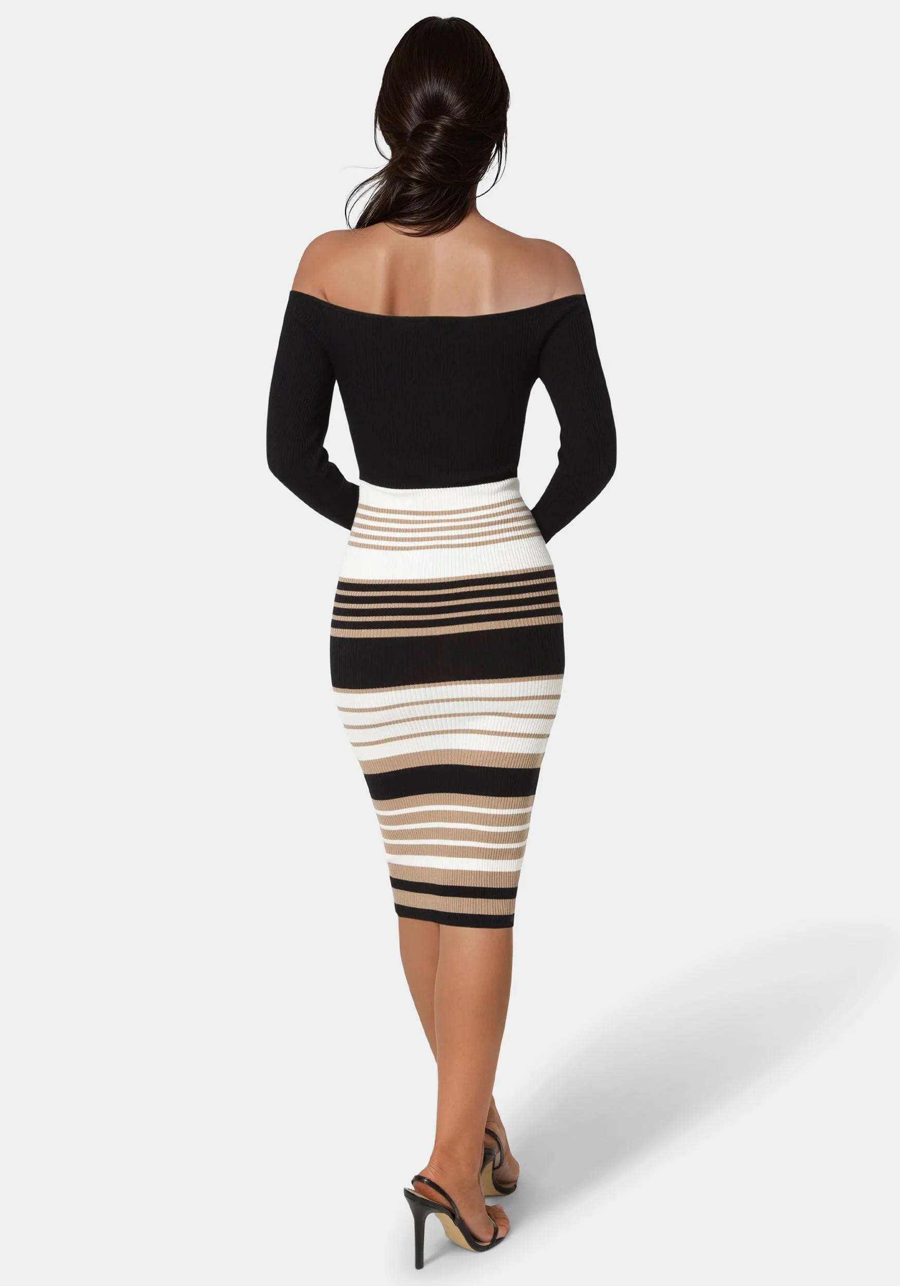 Off Shoulder Stripe Dress