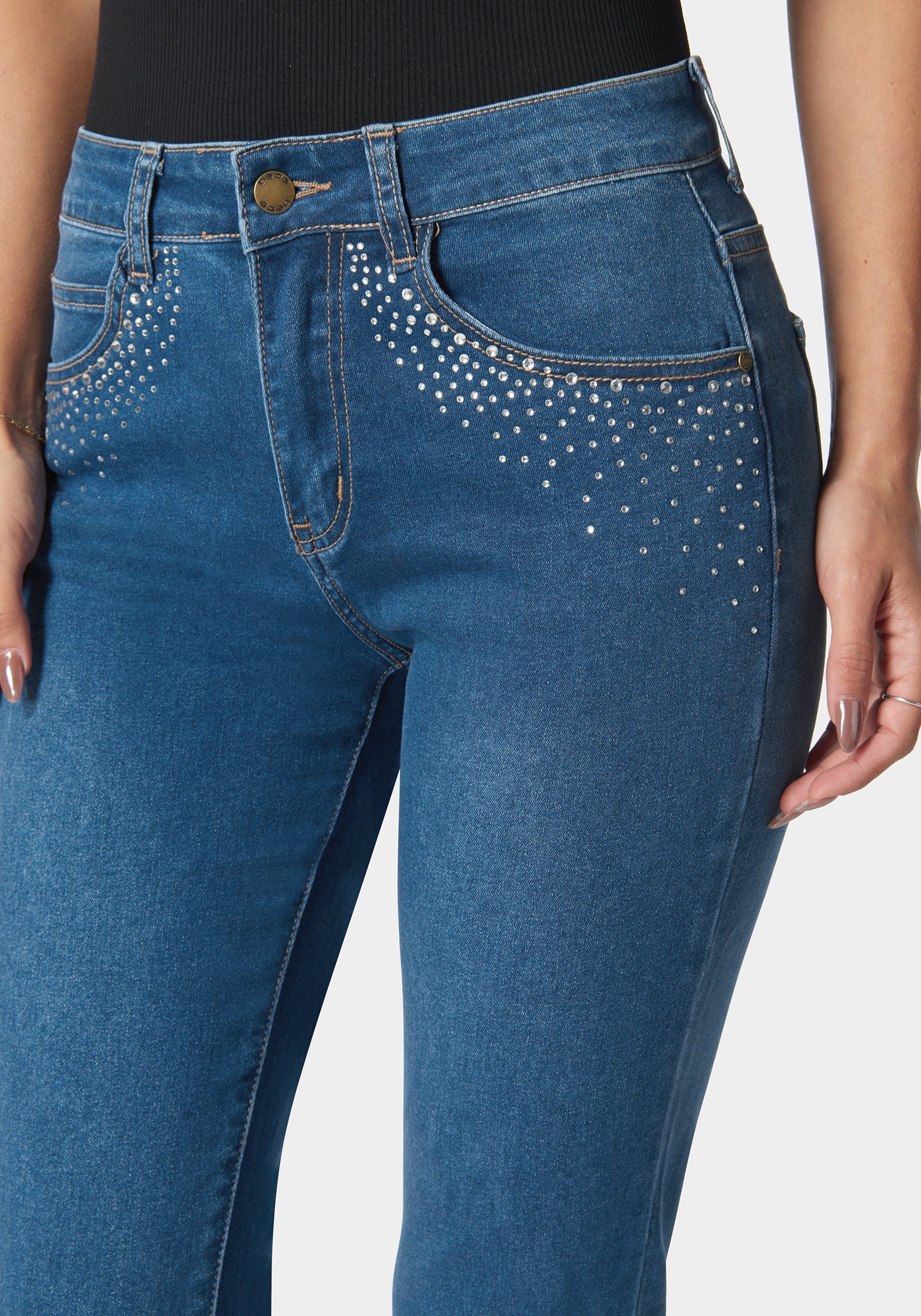 The Mom Jean With Embellishement