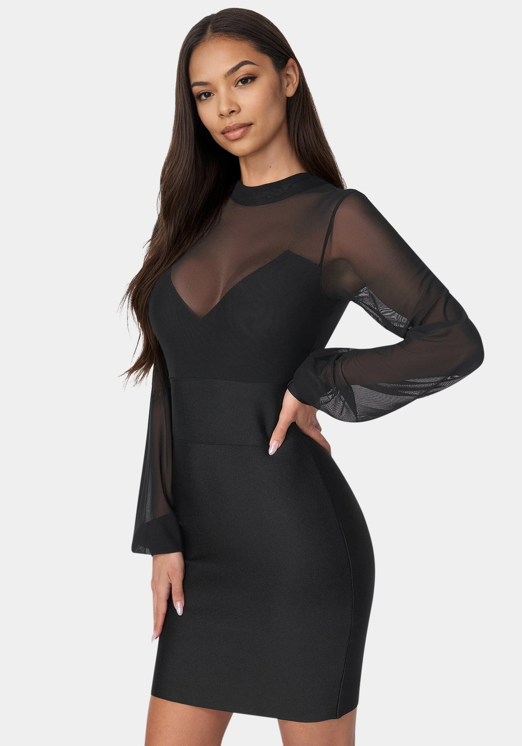 913-bandage-sparkle-skirt-dress-2.webp Bandage Sparkle Skirt Dress