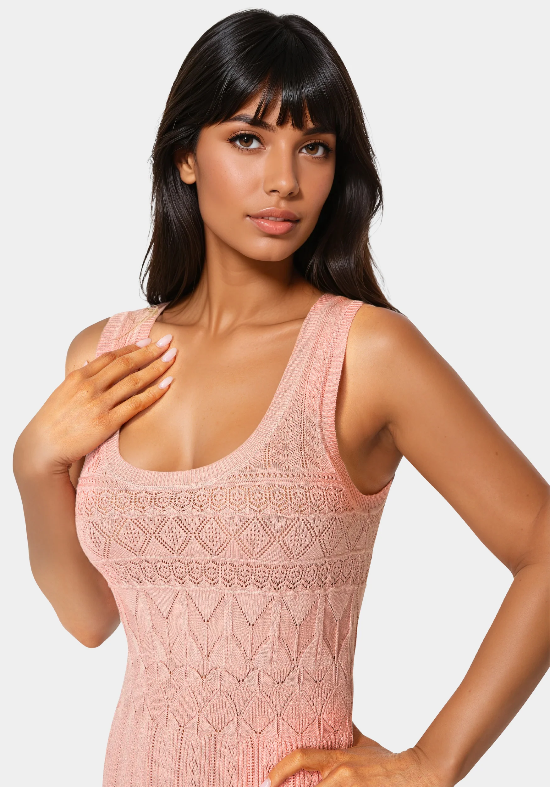9154-sleeveless-fit-and-flare-pointelle-mini-dress-4.webp Sleeveless Fit and Flare Pointelle Mini Dress