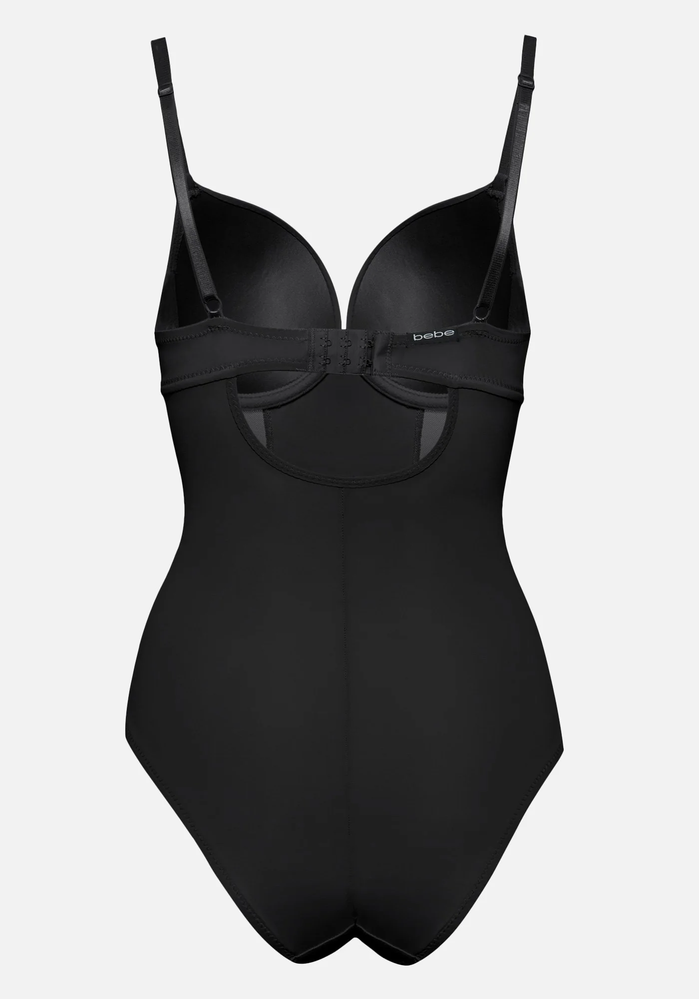 Microfiber and Mesh Detail Shaping Bodysuit