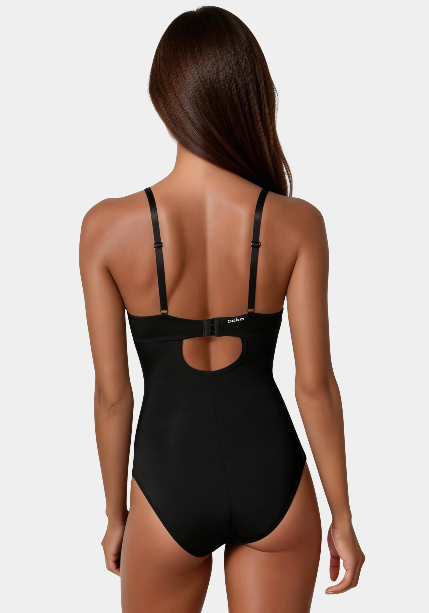 Microfiber and Mesh Detail Shaping Bodysuit