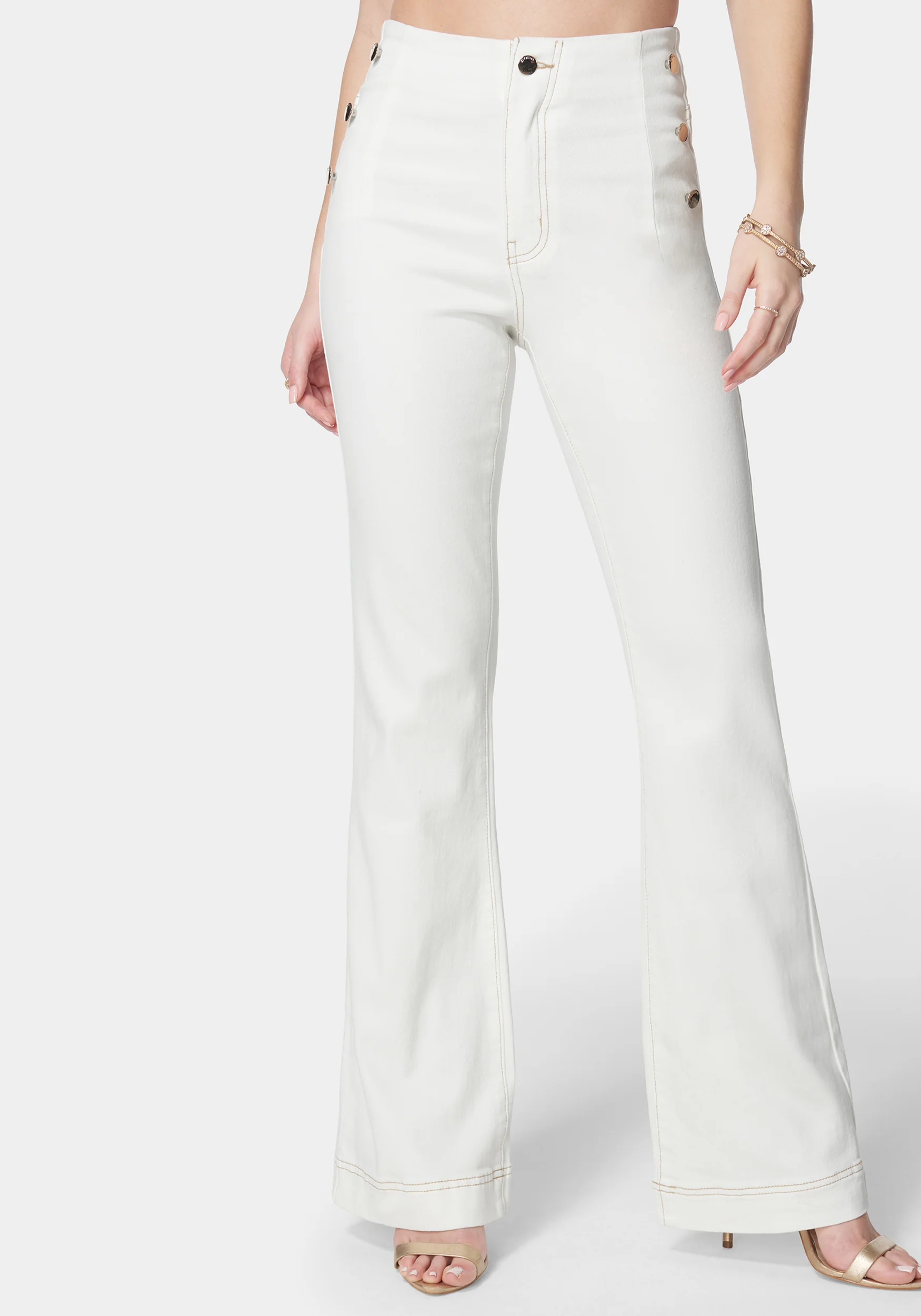 9514-high-waist-flared-wide-leg-button-detail-jeans-1.webp High Waist Flared Wide Leg Button Detail Jeans