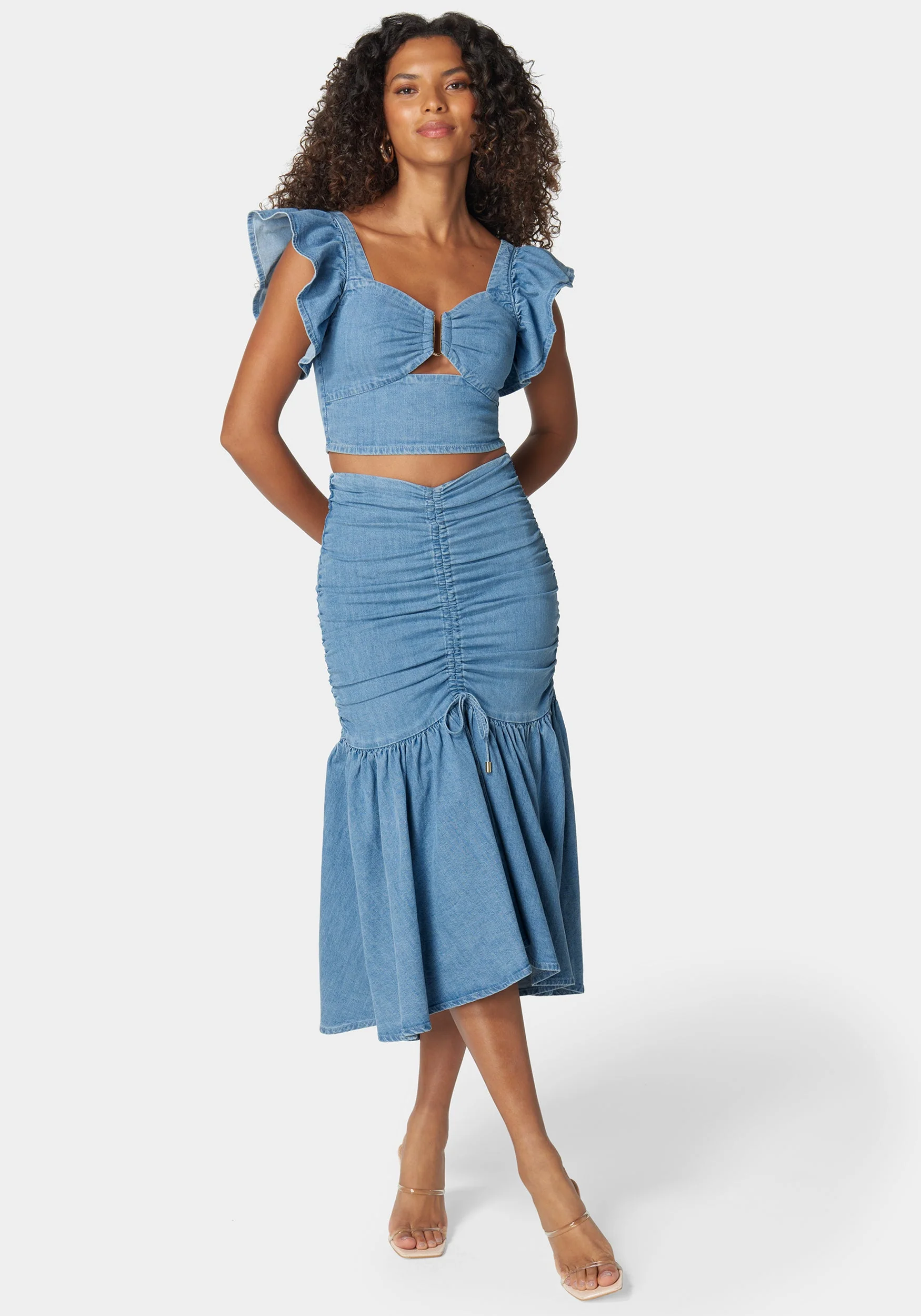 9590-ruched-drawcord-hi-lo-flared-hem-denim-skirt-3.webp Ruched Drawcord Hi Lo Flared Hem Denim Skirt