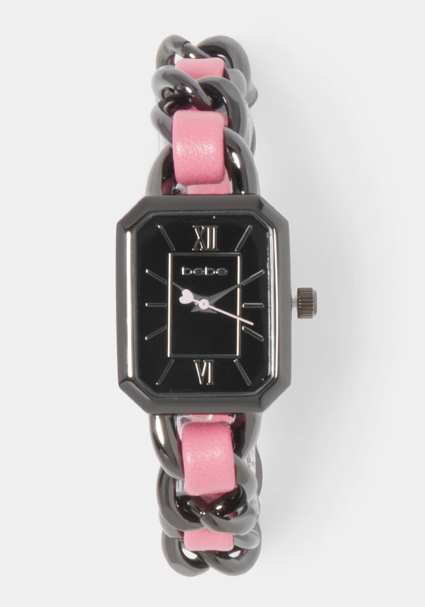 9604-pink-strap-and-gun-metal-chain-link-bracelet-watch-2.webp Pink Strap and Gun Metal Chain Link Bracelet Watch