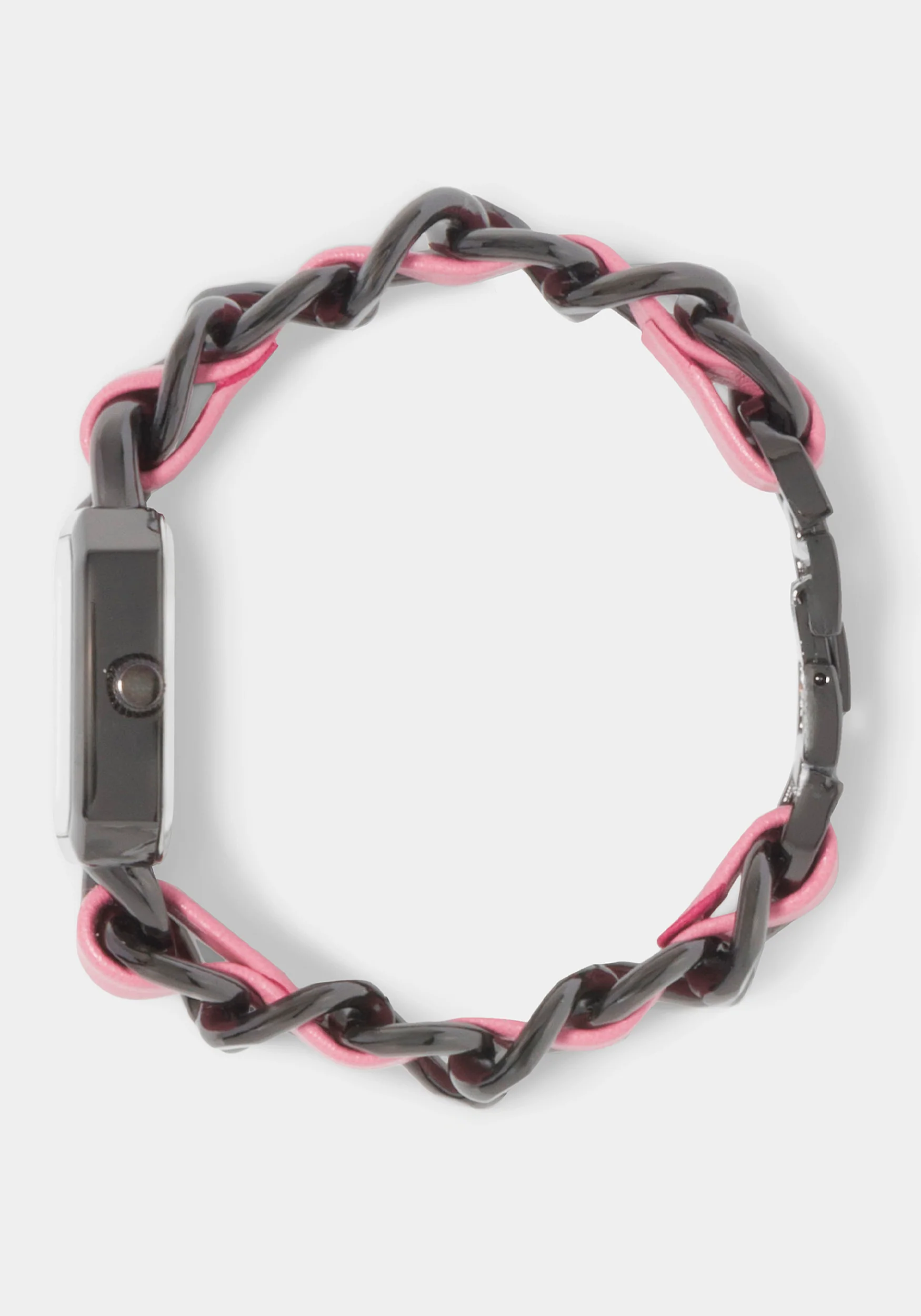 9604-pink-strap-and-gun-metal-chain-link-bracelet-watch-3.webp Pink Strap and Gun Metal Chain Link Bracelet Watch