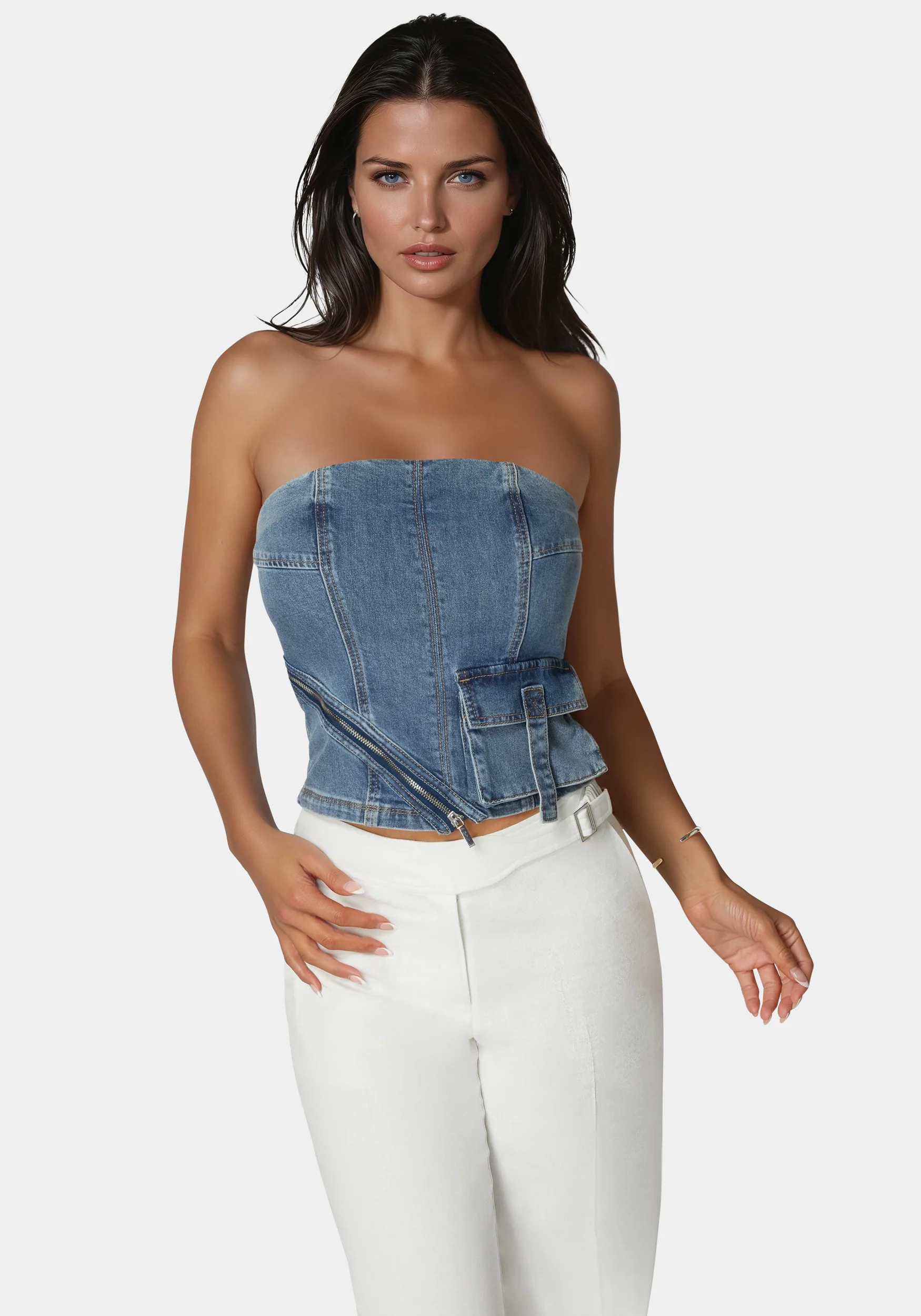 9673-zipper-and-cargo-detail-denim-top-1.webp Zipper And Cargo Detail Denim Top