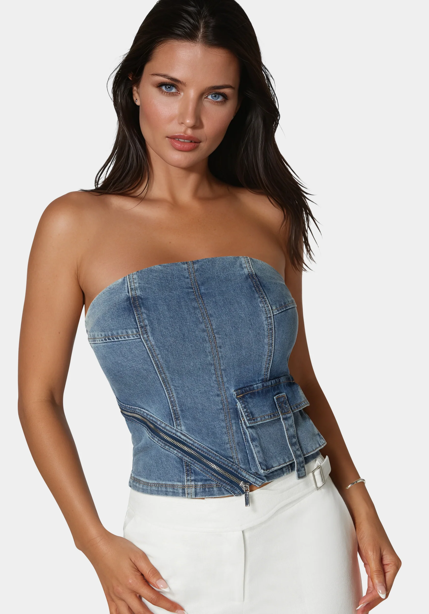 9673-zipper-and-cargo-detail-denim-top-3.webp Zipper And Cargo Detail Denim Top