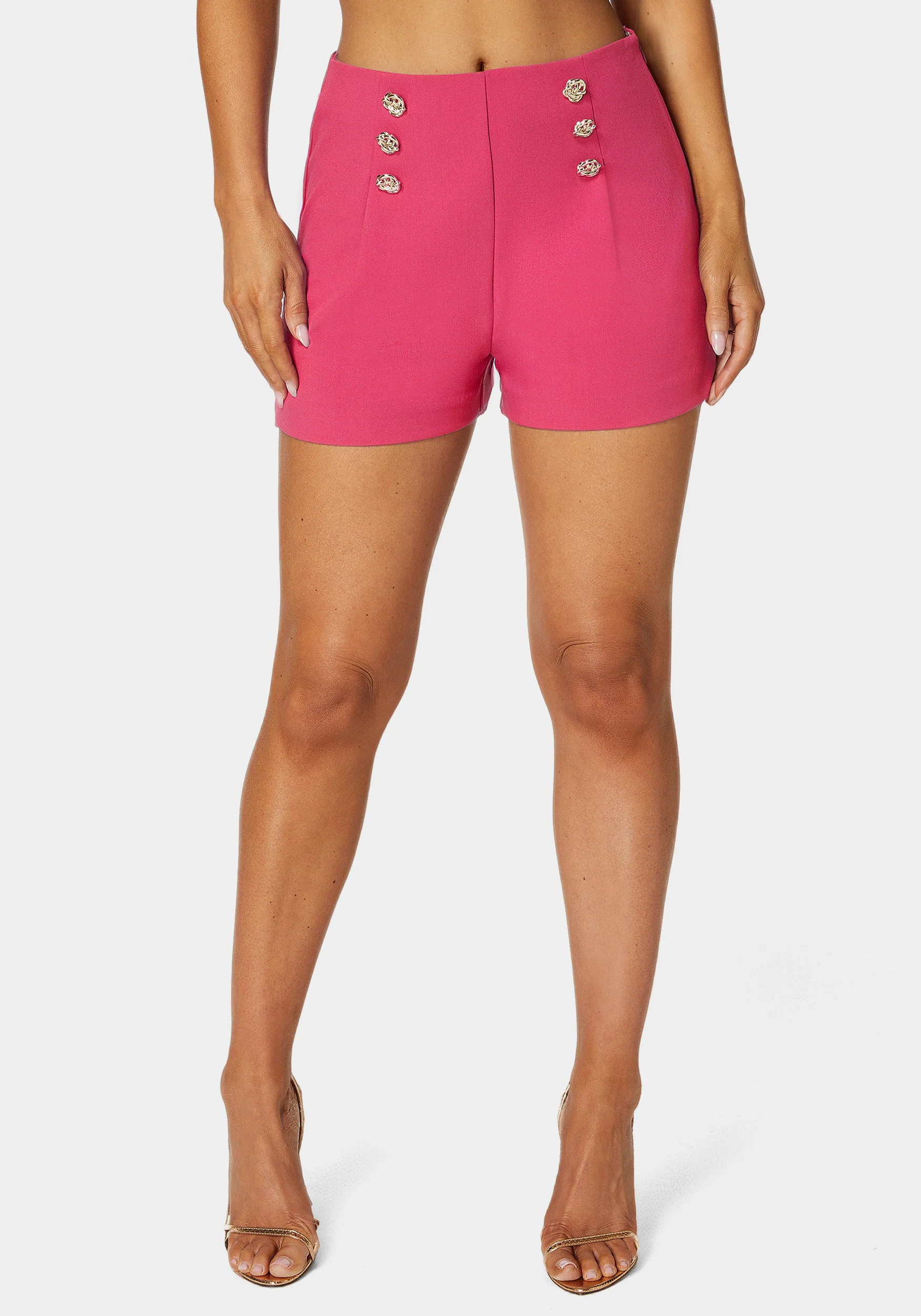 9780-high-waist-button-detail-flared-shorts-1.webp High Waist Button Detail Flared Shorts