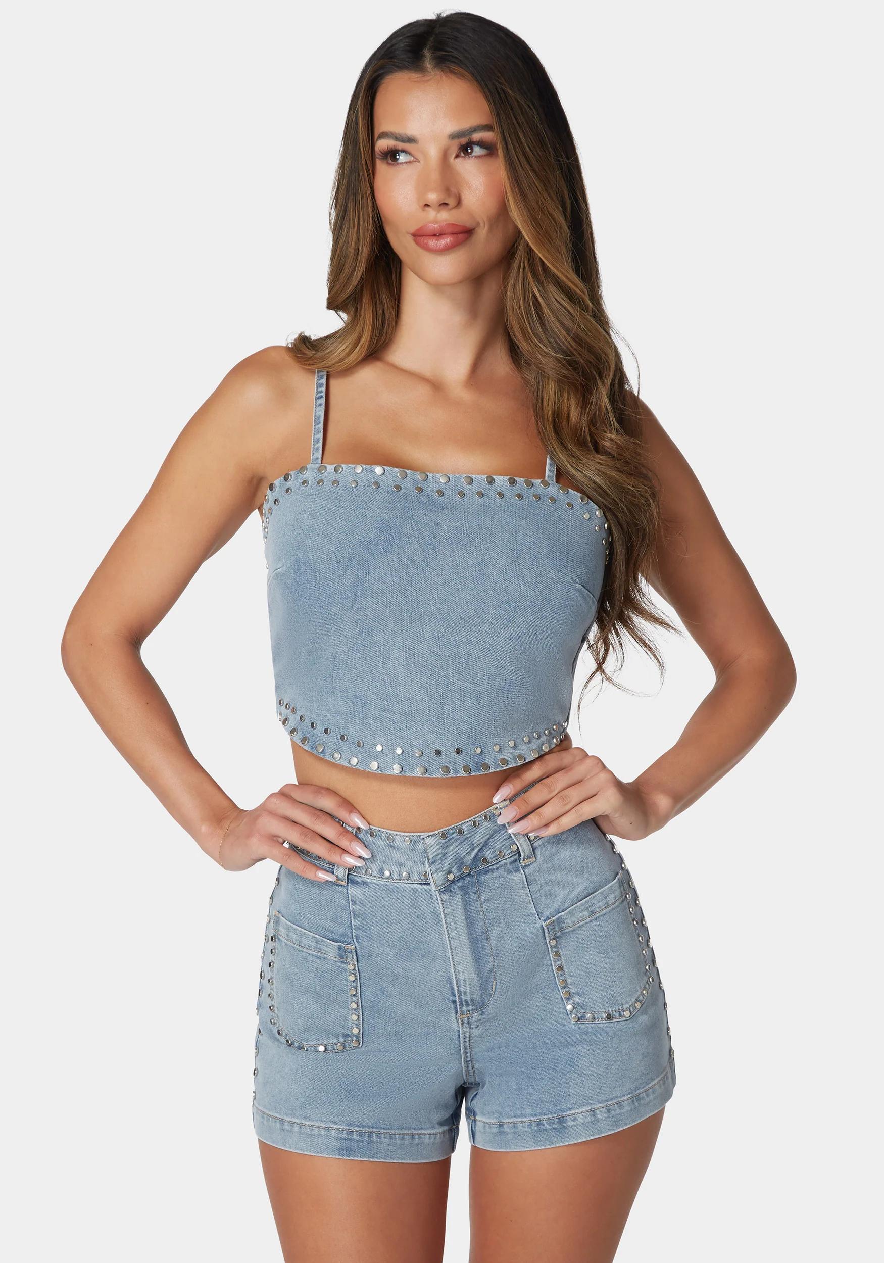9812-twist-back-studded-denim-top-1.webp Twist Back Studded Denim Top