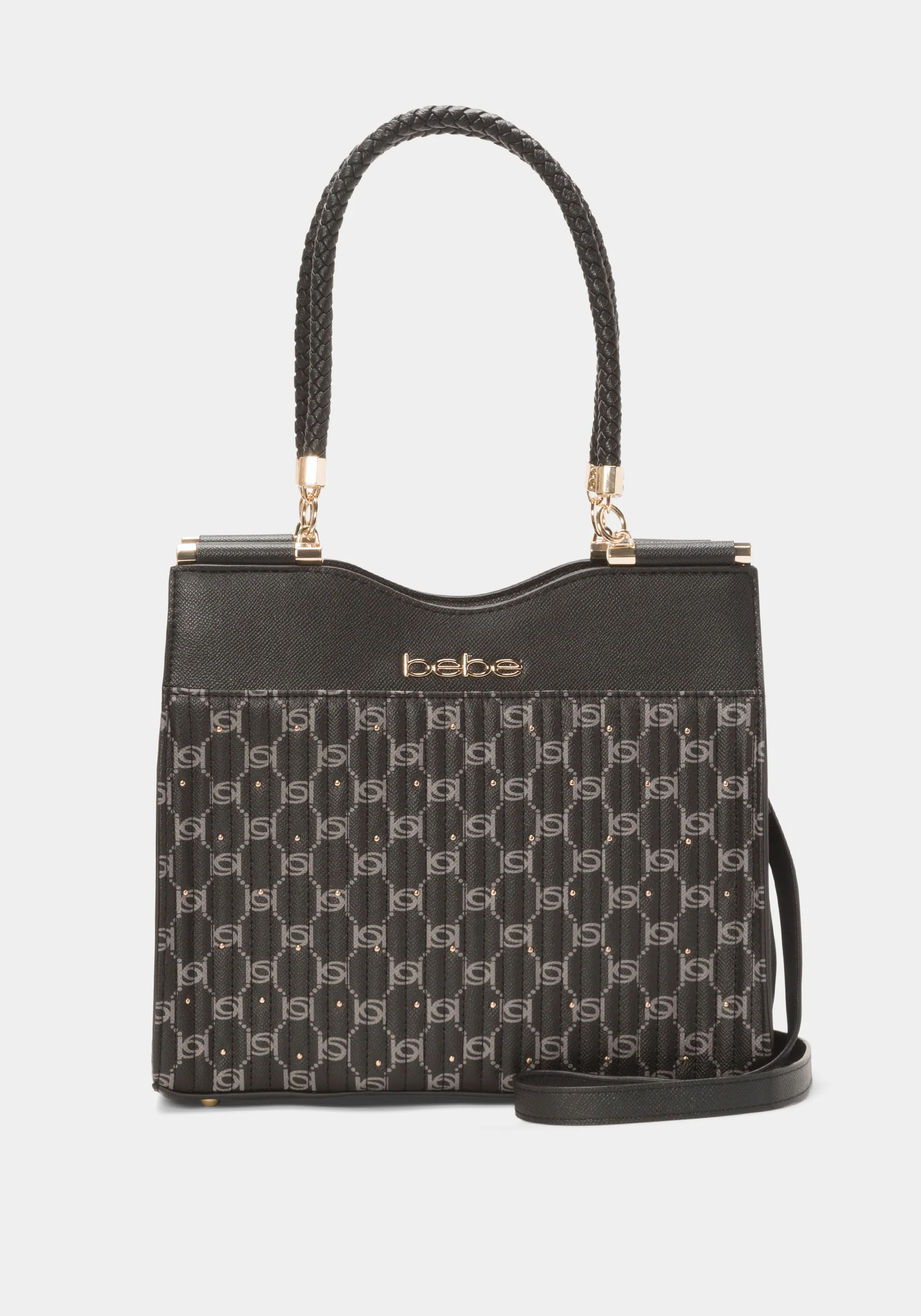 9965-bebe-cinzia-printed-monogram-satchel-1.webp Bebe Cinzia Printed Monogram Satchel